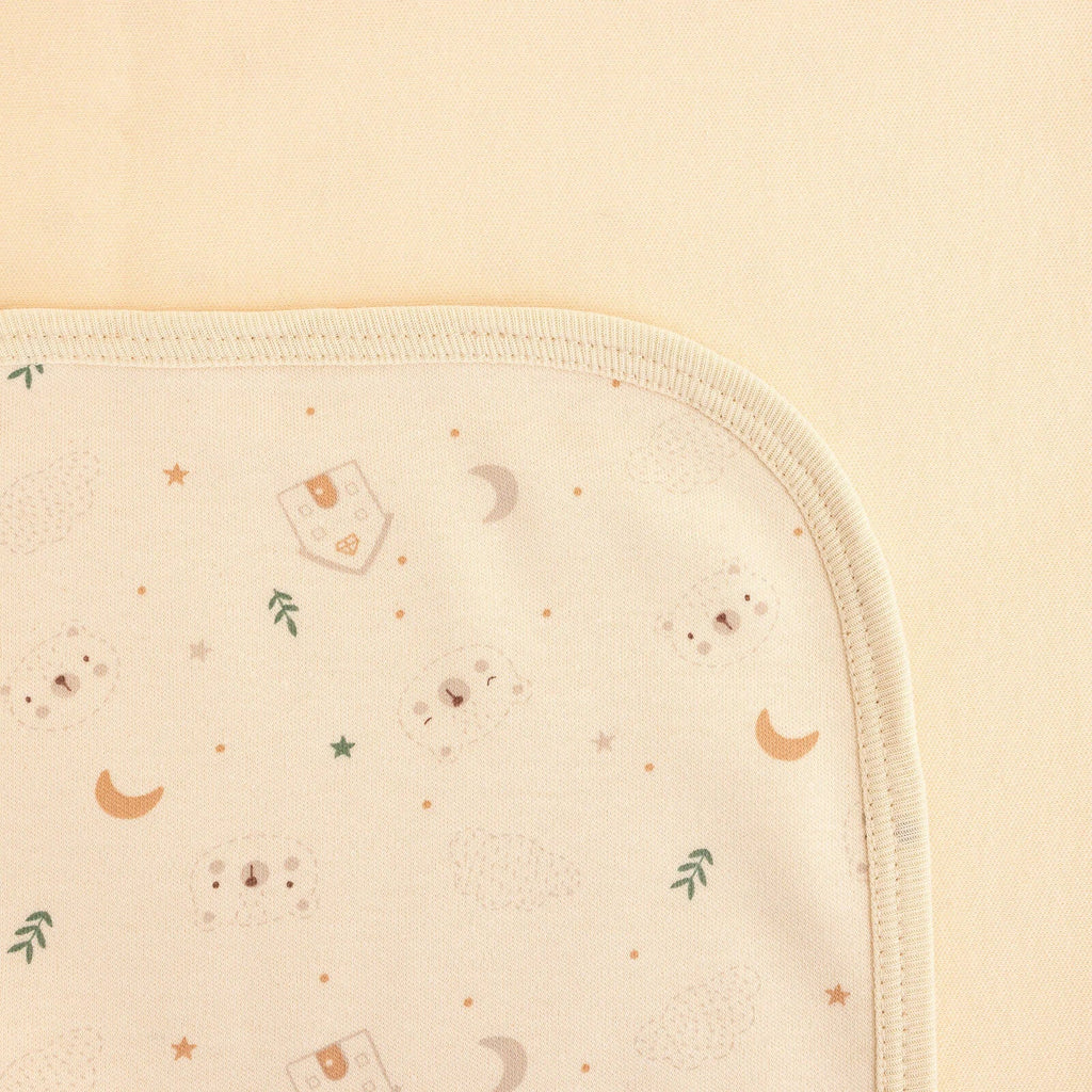 Bebbek Bear and House Print Jersey Baby Blanket (80 x 80 cm)