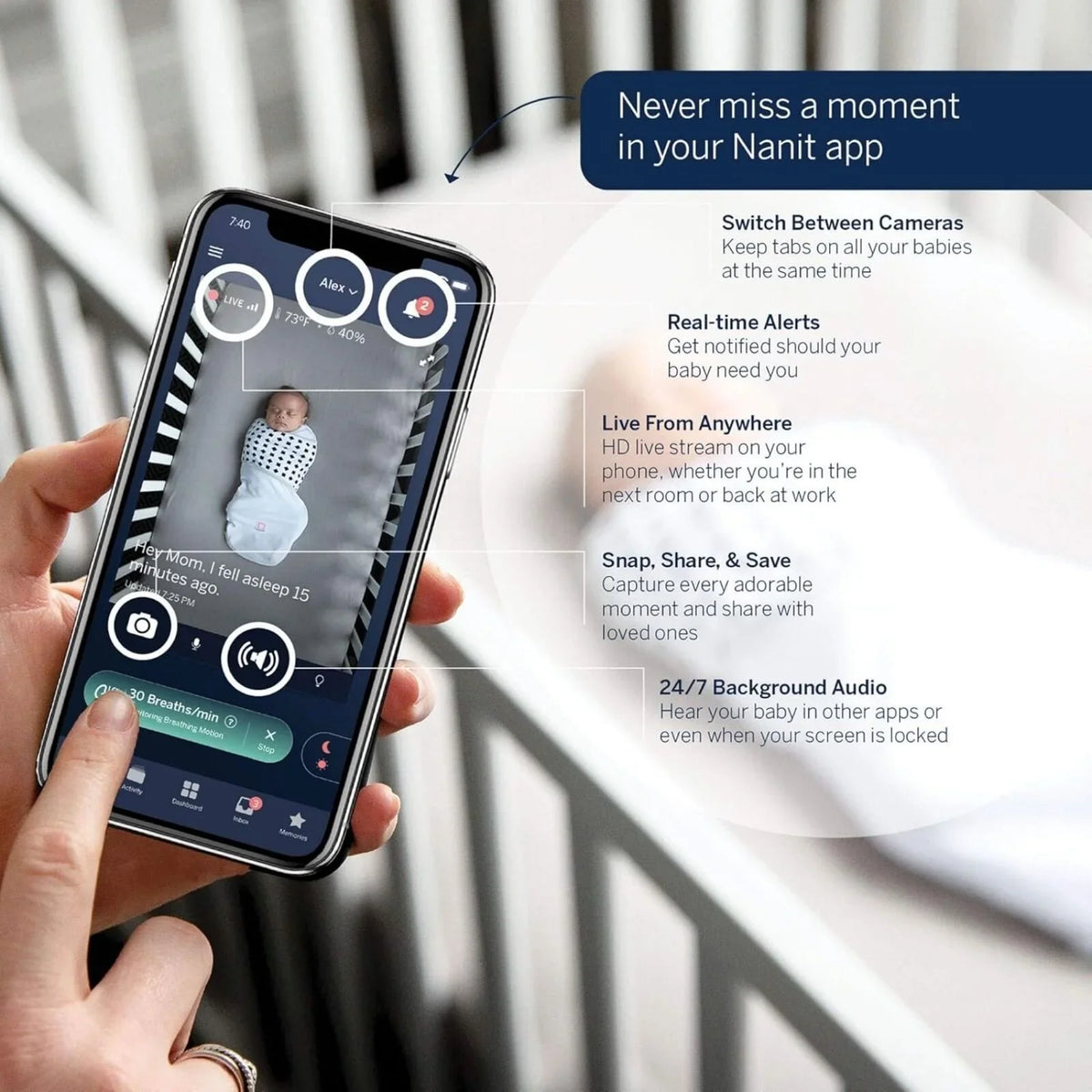 Nanit Pro Baby Monitor & Wall Mount