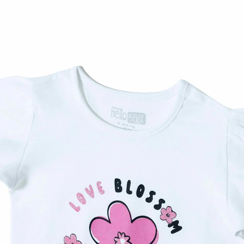 HelloBaby Short Sleeve Jersey Baby T-Shirt (3-6 Months to 3-4 Years) - Ecru