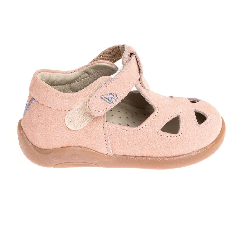 BabyWalk Perforated Touch-Fastening Classic Leather Baby Sandals
