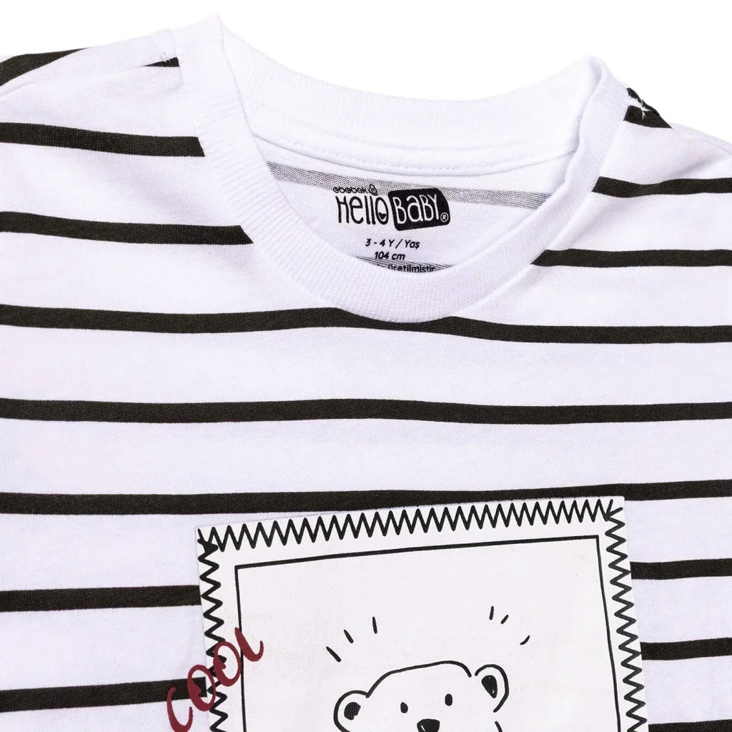 HelloBaby Short Sleeve Jersey Baby T-Shirt (3-6 Months to 3-4 Years) - Ecru