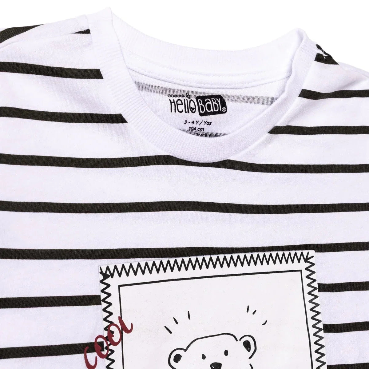 HelloBaby Short Sleeve Jersey Baby T-Shirt (3-6 Months to 3-4 Years) - Ecru