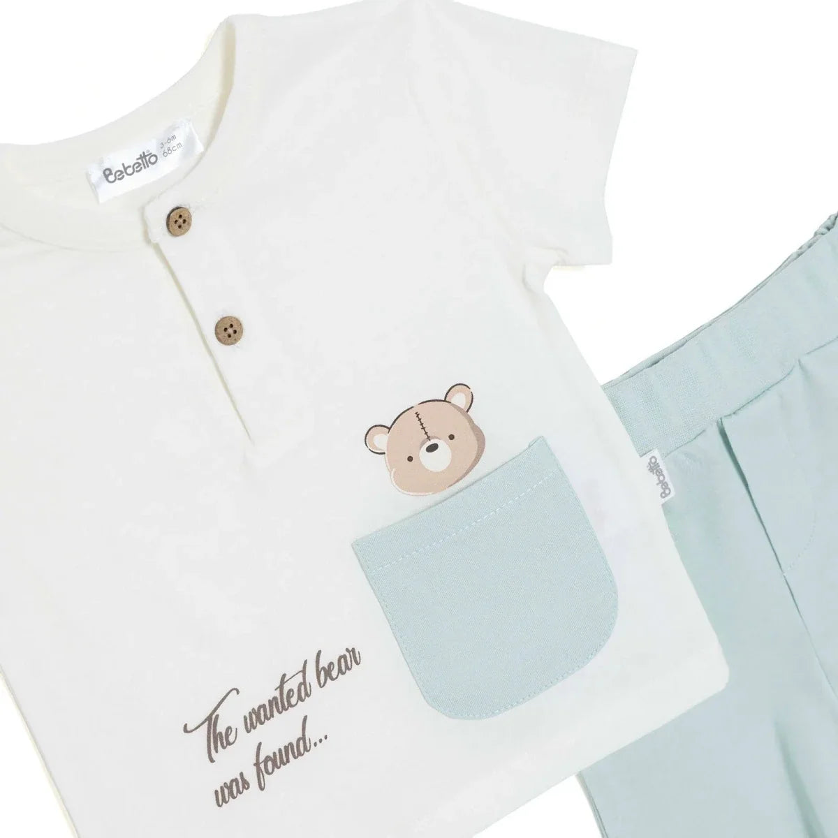 Bebetto Printed Short Sleeve Baby T-Shirt & Shorts Set (1-3 to 12 Months) - Multicolour