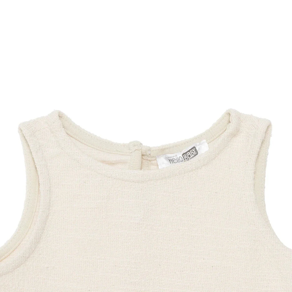 HelloBaby Sleeveless Jacquard Baby Top & Shorts Set (6-9 Months to 4-5 Years) - Ecru