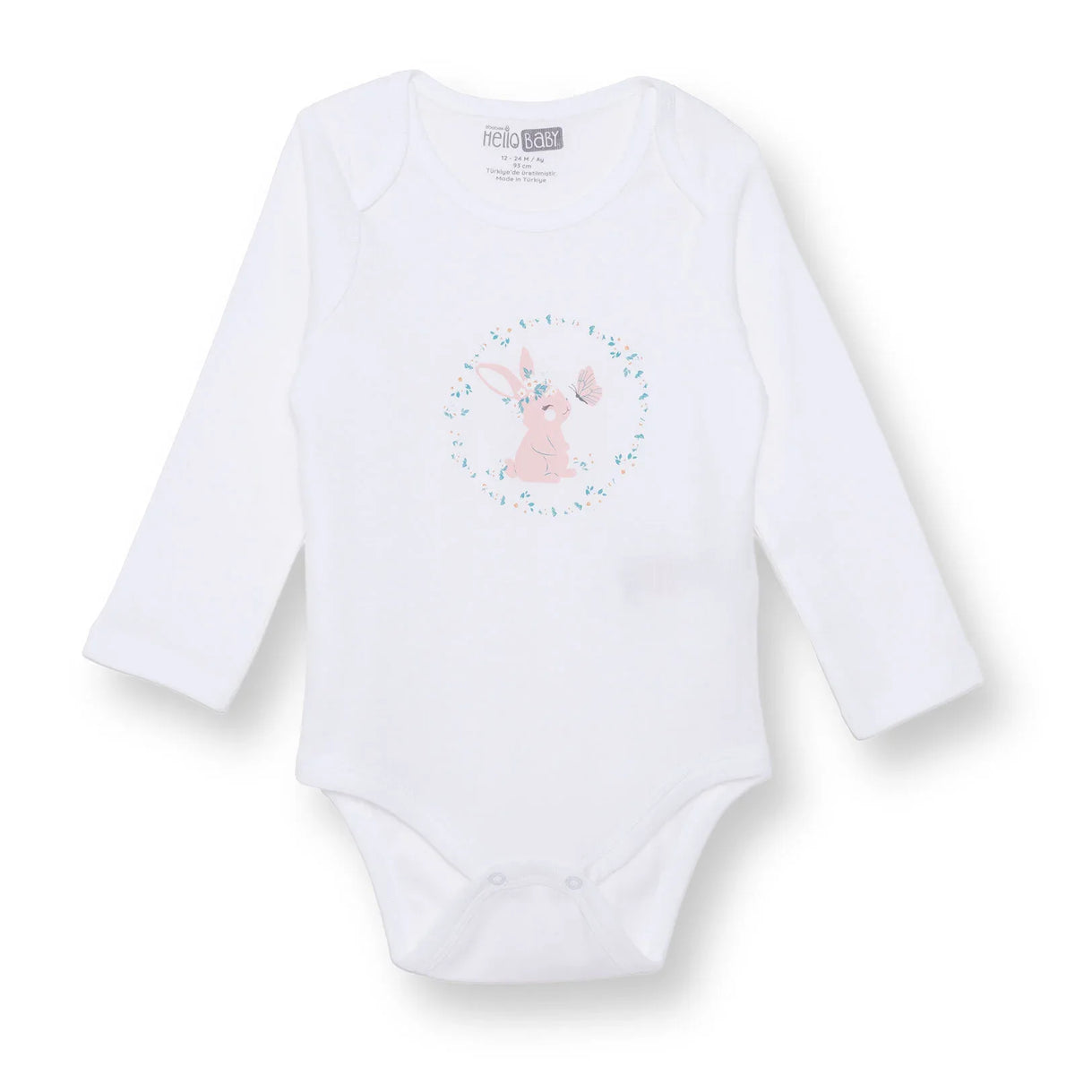 HelloBaby Envelope Neck Long Sleeve Baby Bodysuit (1-3 Months to 2-3 Years)
