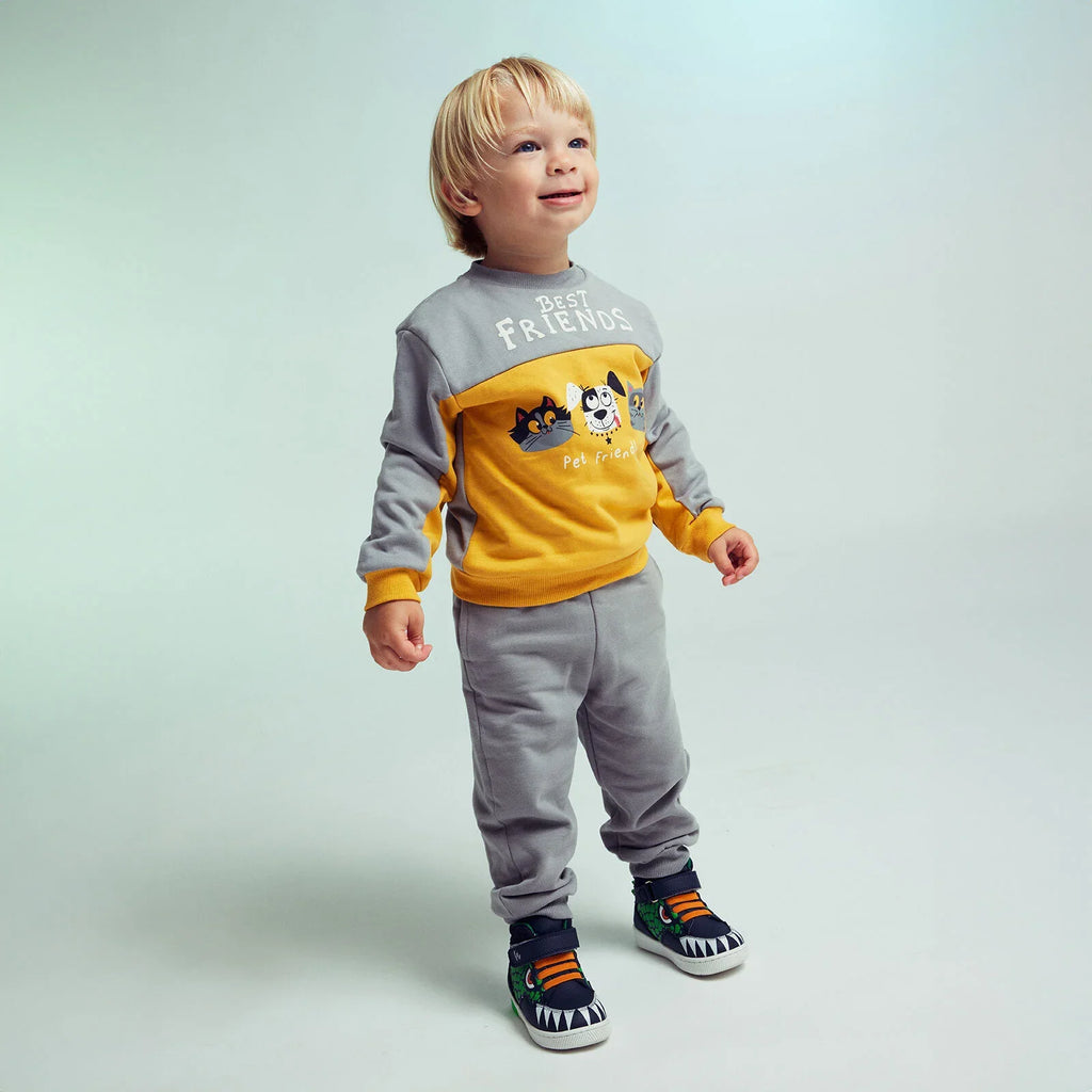 HelloBaby "Best Friends" Slogan Brushed Baby Sweatshirt & Joggers Set (3-6 Months to 4-5 Years)