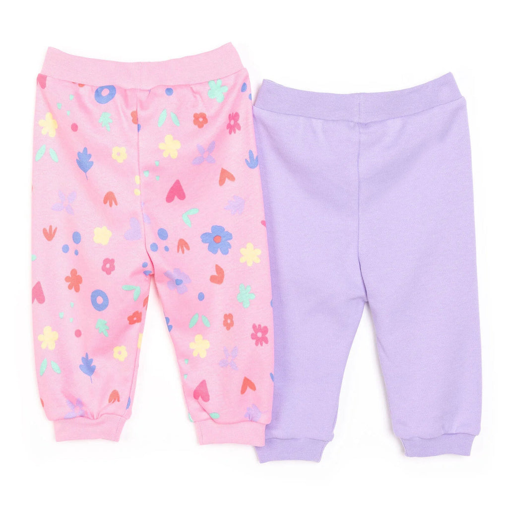 HelloBaby 2 Pack Floral Motif Footless Interlock Baby Bottoms (6 Months to 4 Years)