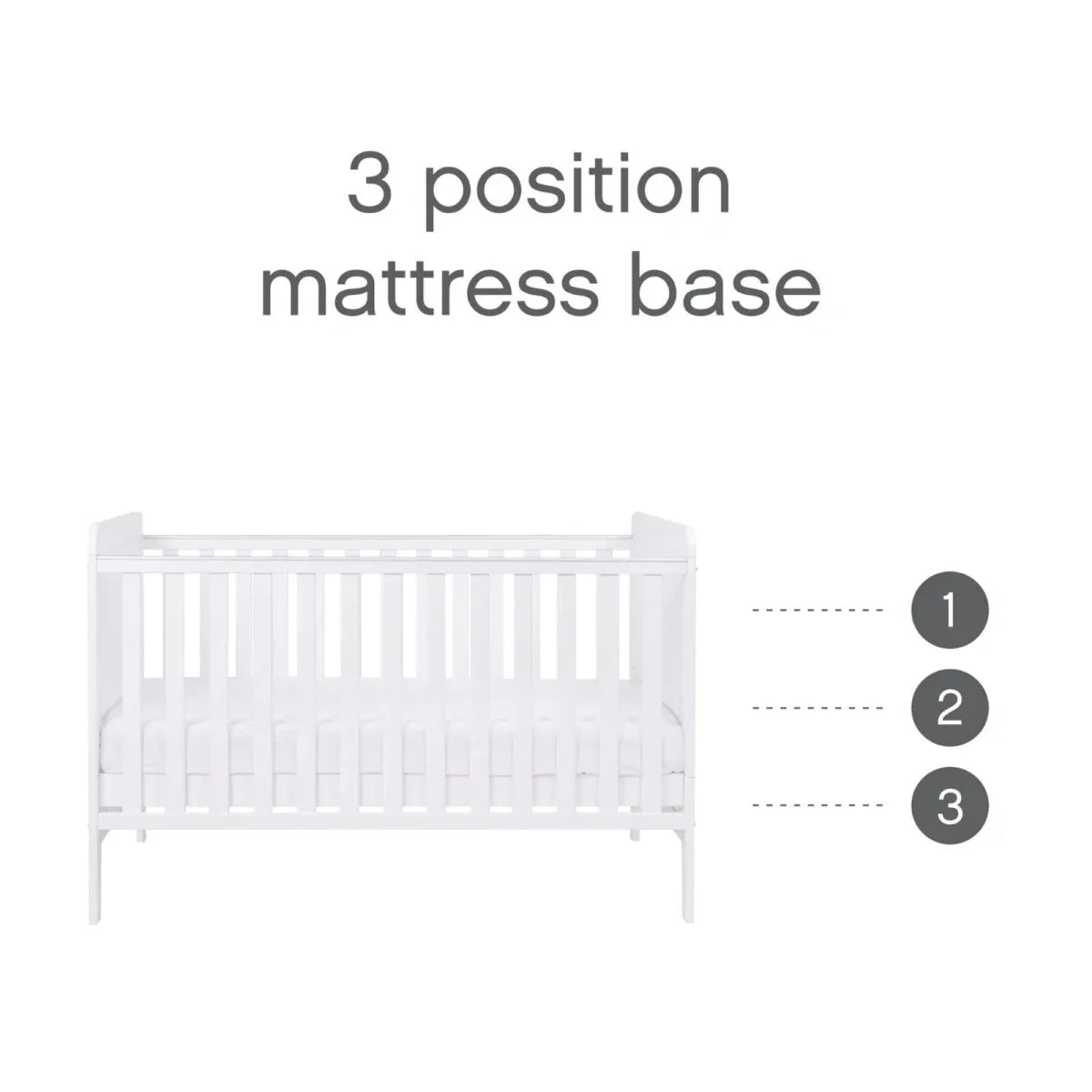 Tutti Bambini Rio Cot Bed with Cot Top Changer & Mattress - White
