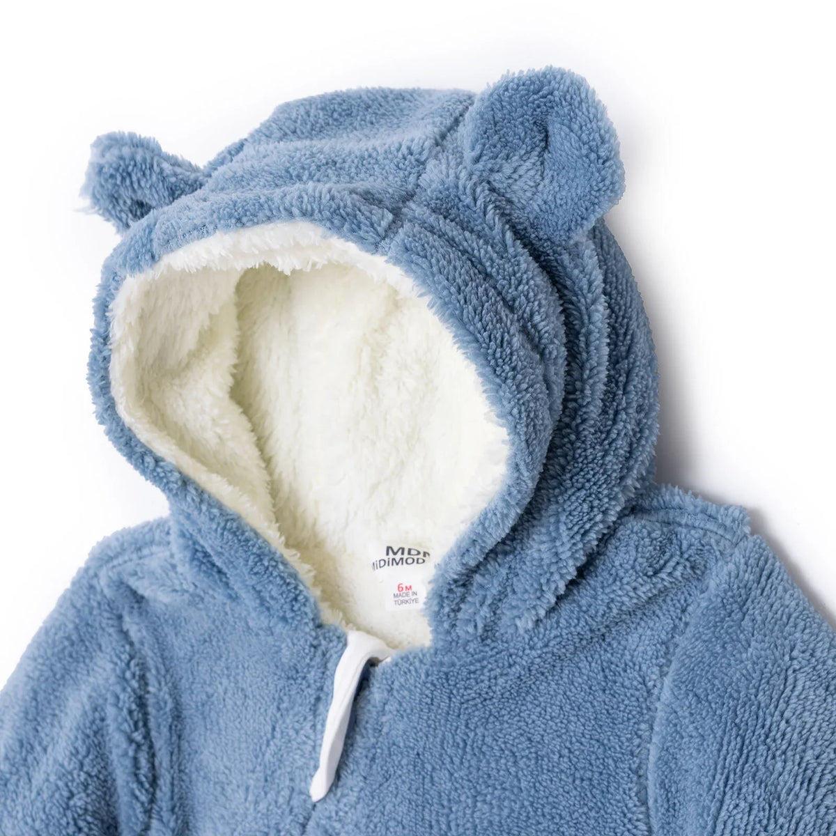 Midimod Crew Neck Fleece Footless Baby Pramsuit (3 Months to 12 Months)