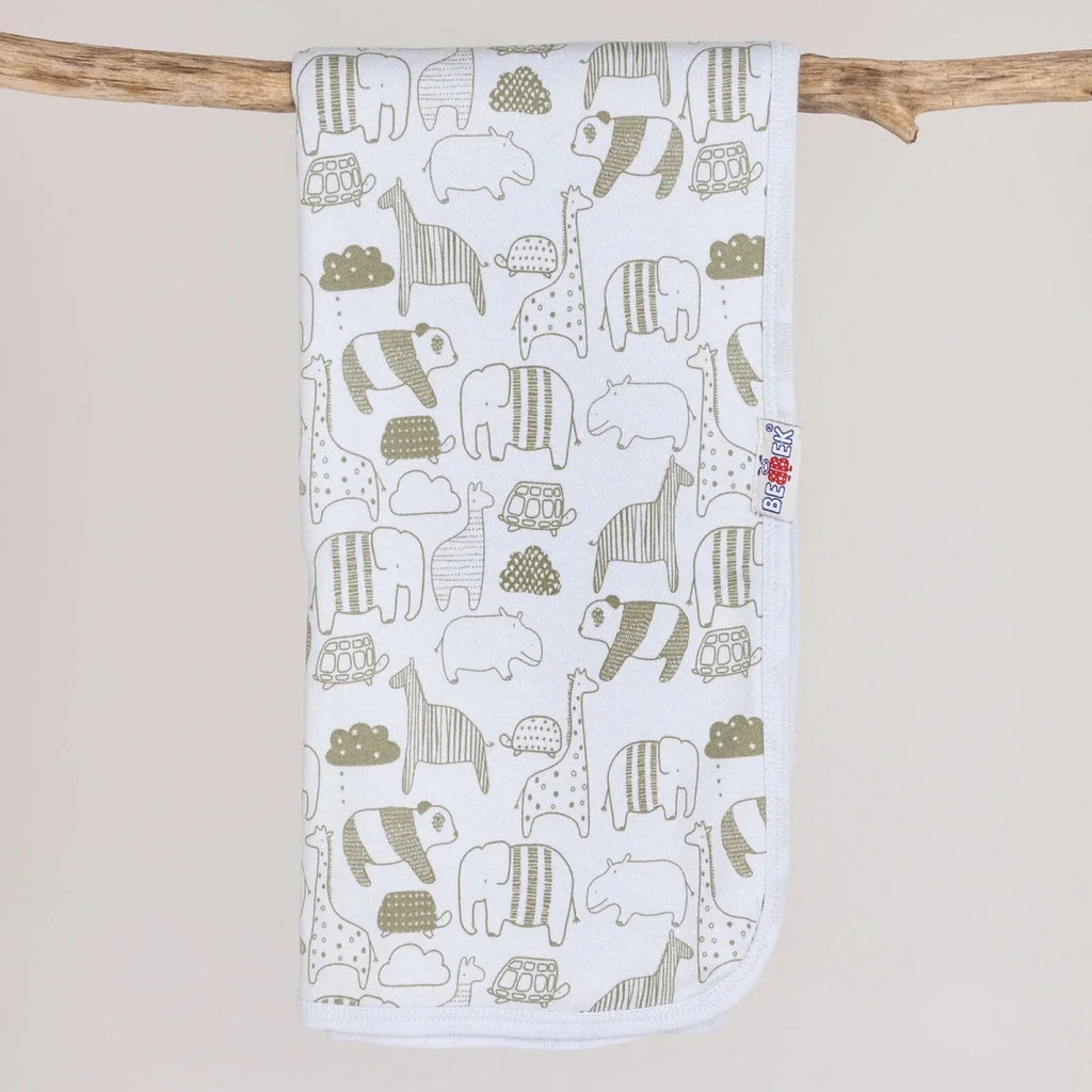 Bebbek Animal Print Jersey Baby Blanket (80 x 80 cm)