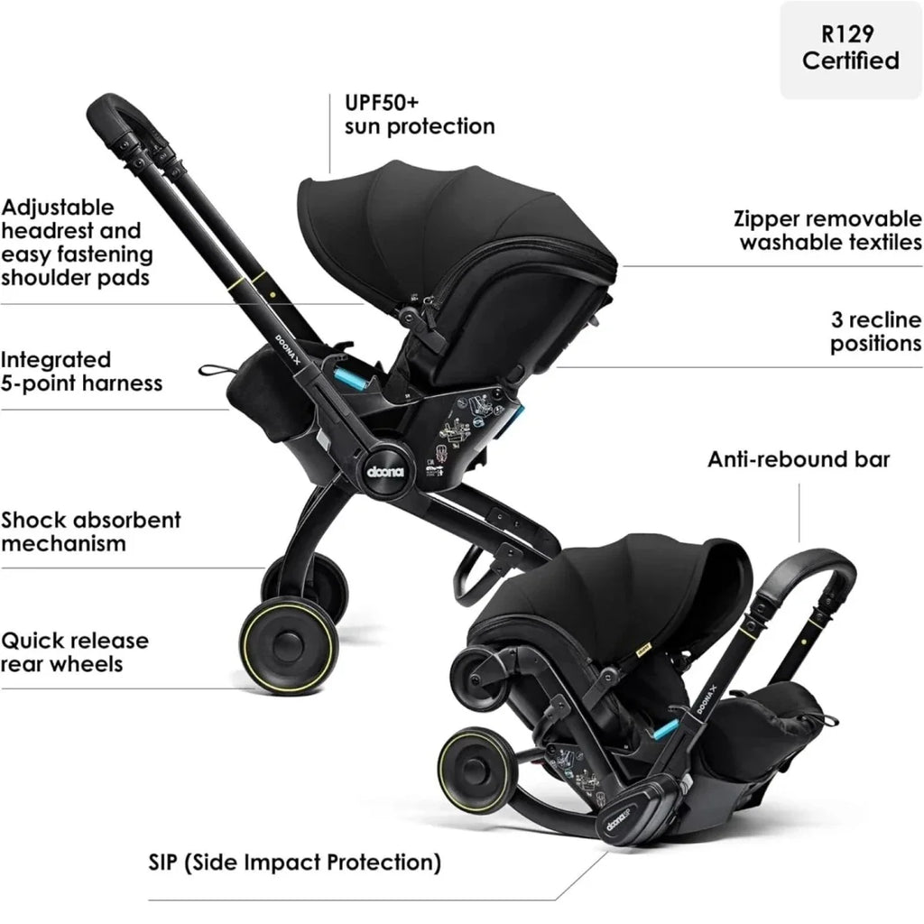 Doona X Infant Car Seat & Stroller - Nitro Black