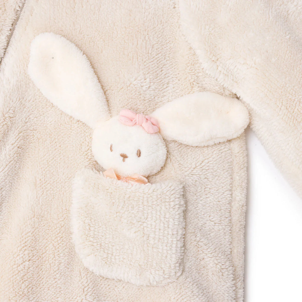 Midimod Hooded Fleece Footless Baby Pramsuit (3 Months to 12 Months)