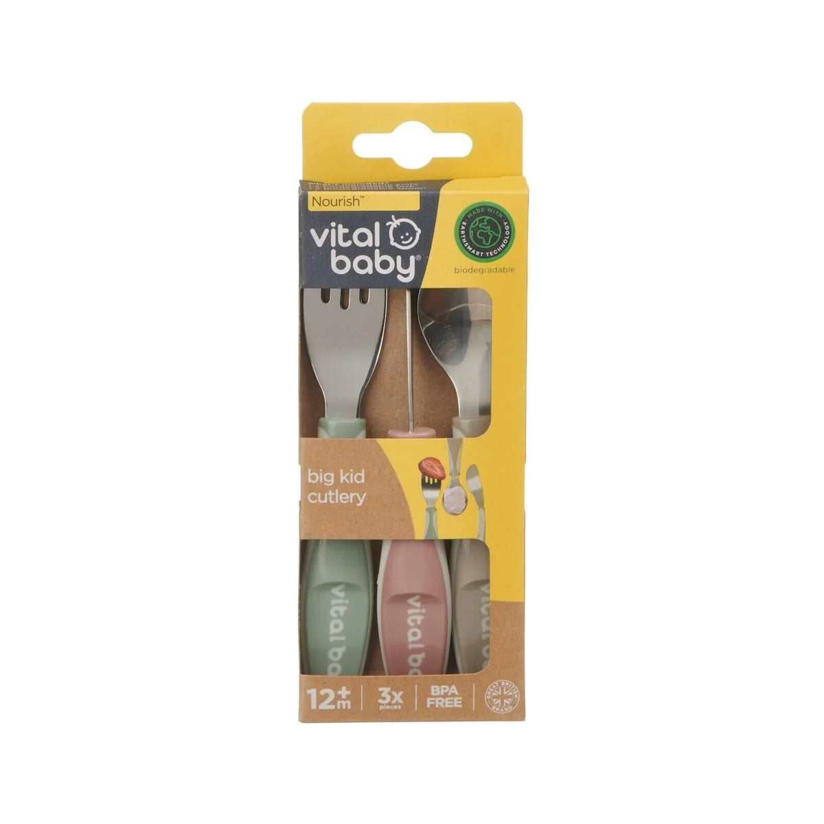 Vital Baby Nourish Big Kid Cutlery Pack of 3 - Natural