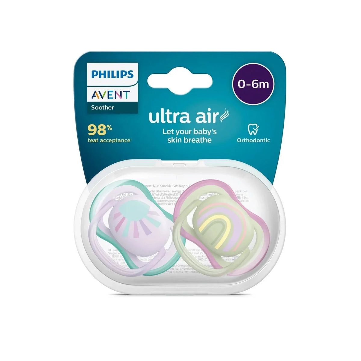 Philips Avent Ultra Air Soother 0-6 months Pack of 2