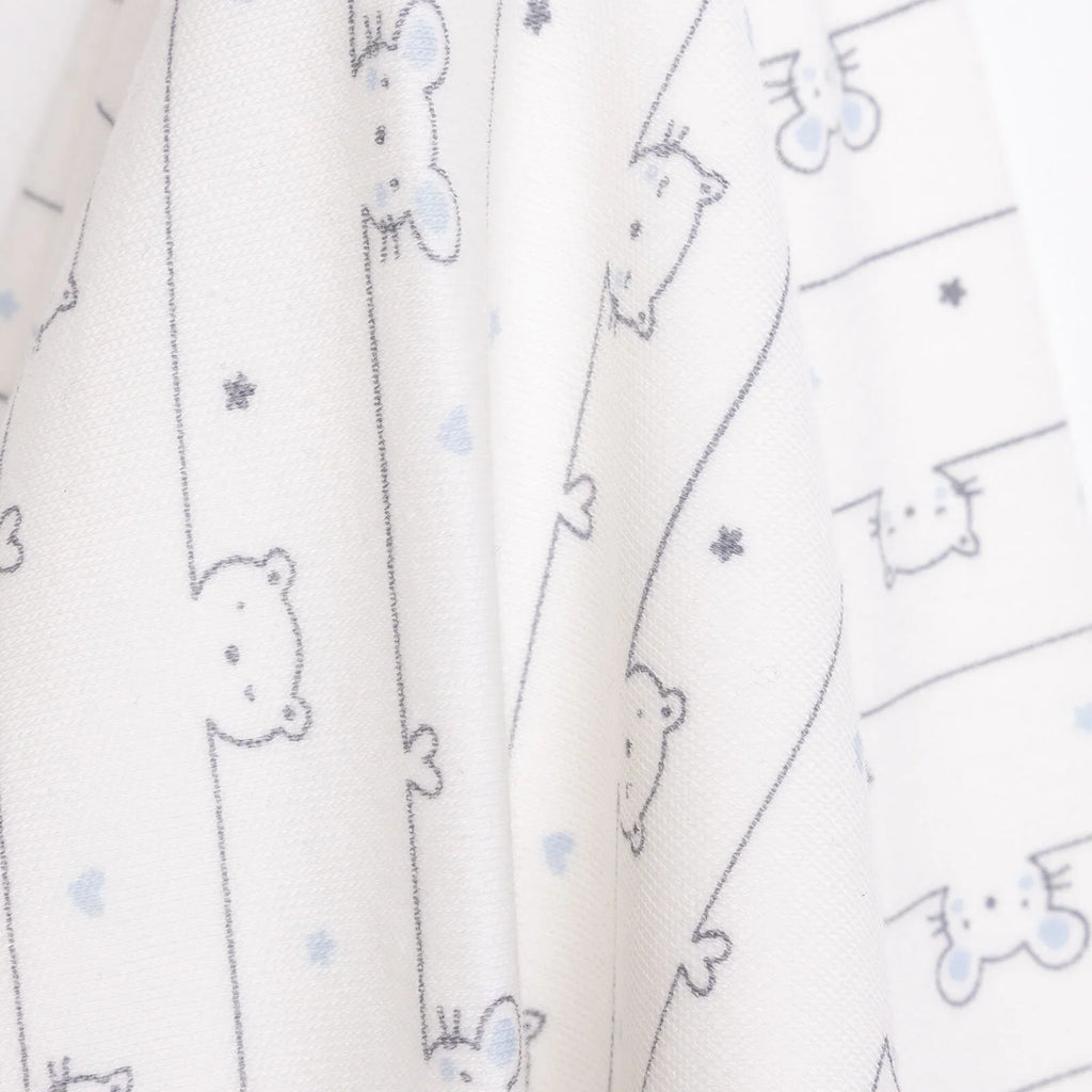 Bebbek Bear and Bunny Print Jersey Baby Blanket (80 x 80 cm)