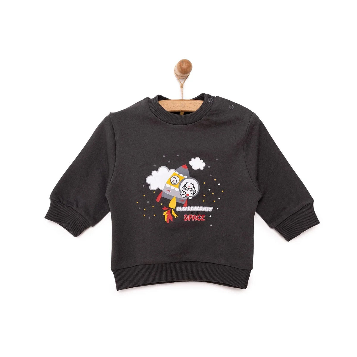 HelloBaby Popper Fastening Brushed Baby Sweatshirt (6 Months to 5 Years)