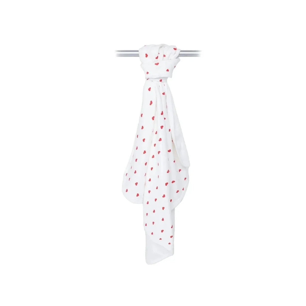 Bebecix Heart Print Jersey Baby Blanket (80 x 90 cm) - Ecru