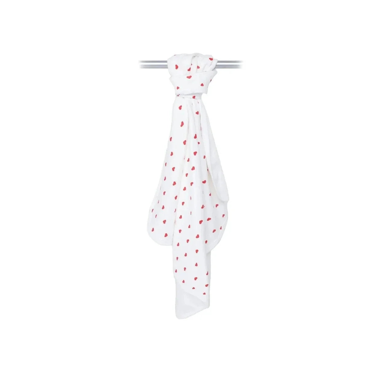Bebecix Heart Print Jersey Baby Blanket (80 x 90 cm) - Ecru