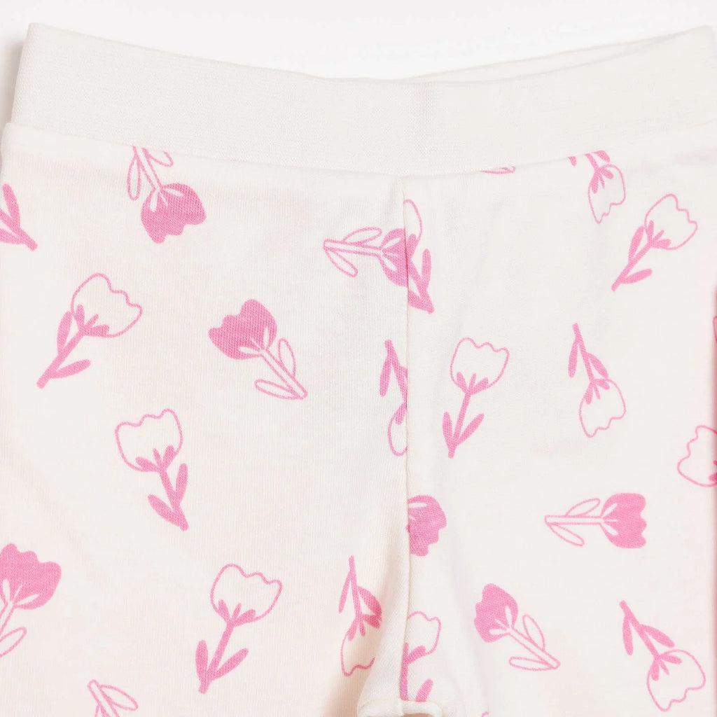HelloBaby 2 Pack Tulip Motif Footless Interlock Baby Bottoms (6 Months to 4 Years)