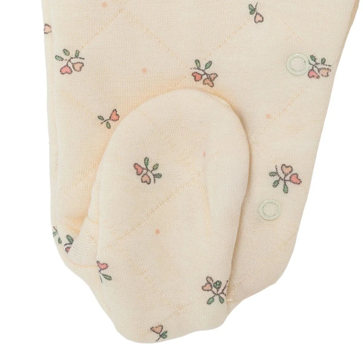 Bebetto Quilted Long Sleeve Baby Sleepsuit with Feet (Newborn to 6-9 Months) - Ecru