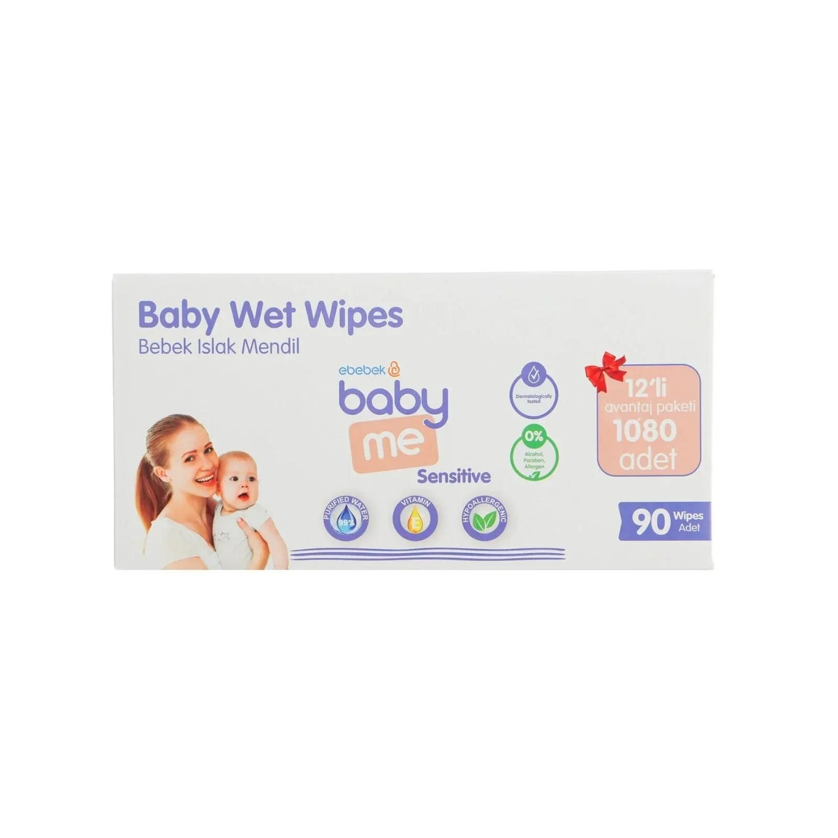 baby me Sensitive Baby Wipes 12x90 pcs