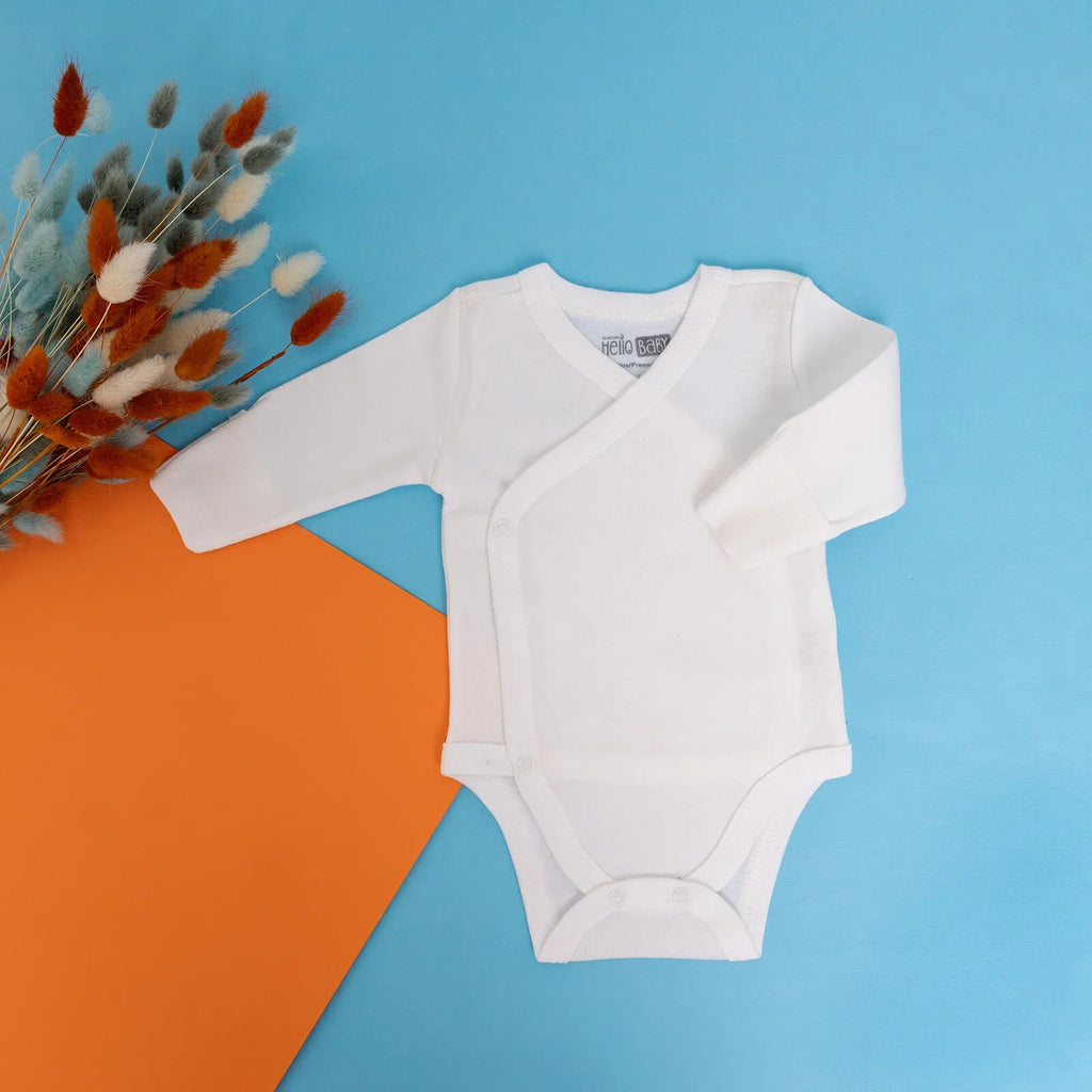 HelloBaby V Neck Long Sleeve Baby Bodysuit (Newborn to 9 Months)