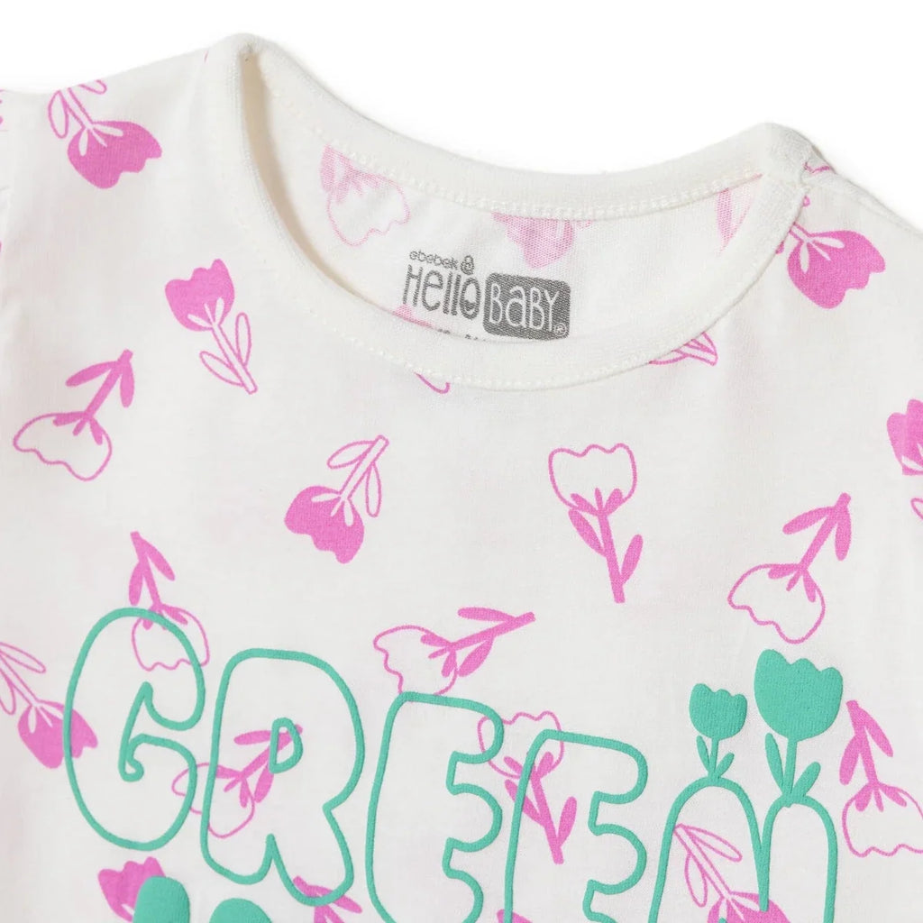 HelloBaby Short Sleeve Baby T-Shirt (3-6 Months to 3-4 Years) - Ecru Printed