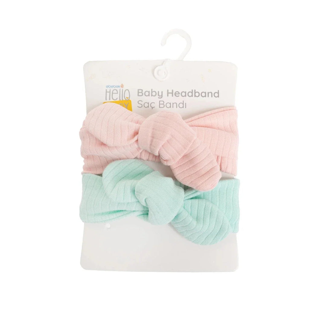 HelloBaby 2 Pack Tie-Fastening Bow Baby Headbands (One Size)