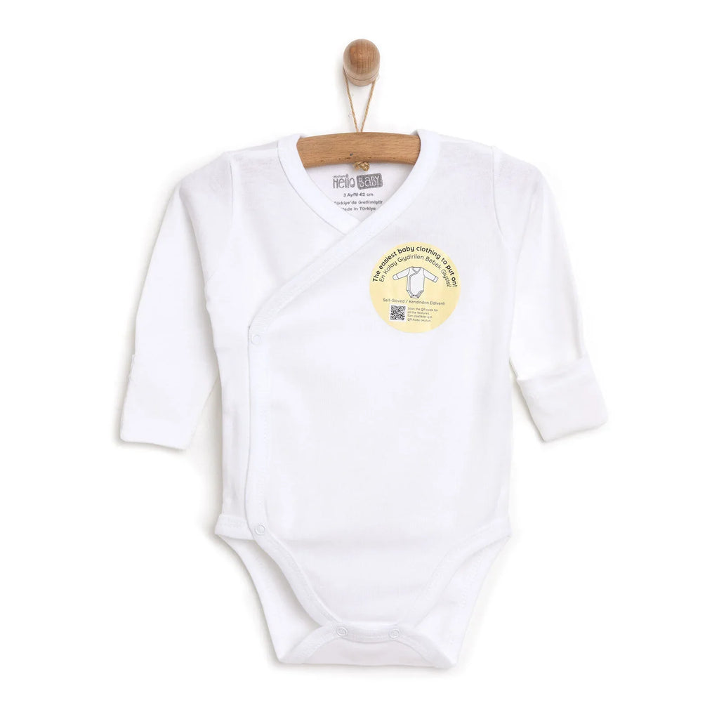 HelloBaby V Neck Long Sleeve Baby Bodysuit (Newborn to 9 Months)