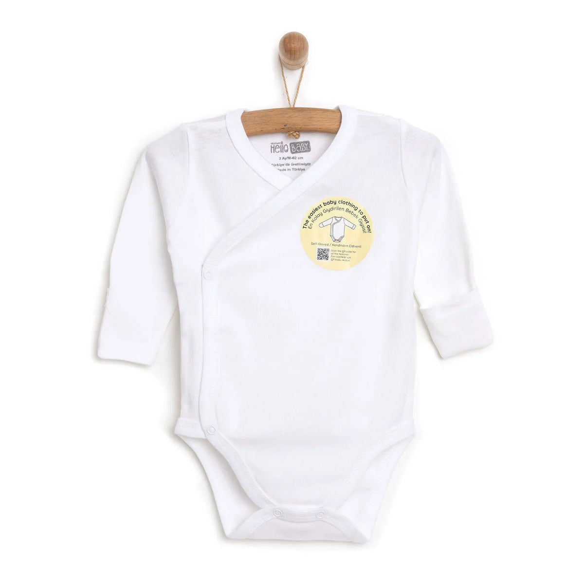 HelloBaby V Neck Long Sleeve Baby Bodysuit (Newborn to 9 Months)
