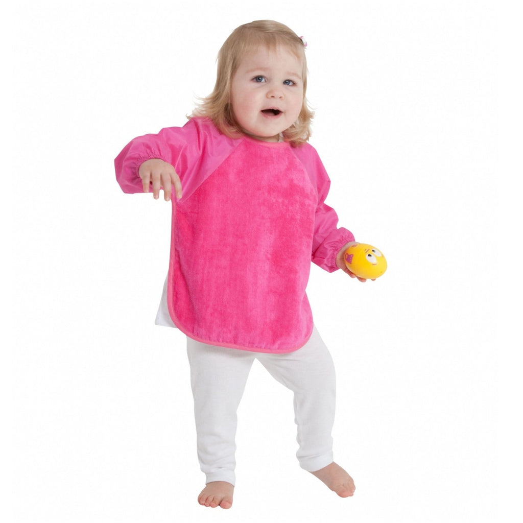 2 PACK - Mum 2 Mum Long Sleeved Wonder Bibs LARGE 18m - 3 years - Purple & Cerise