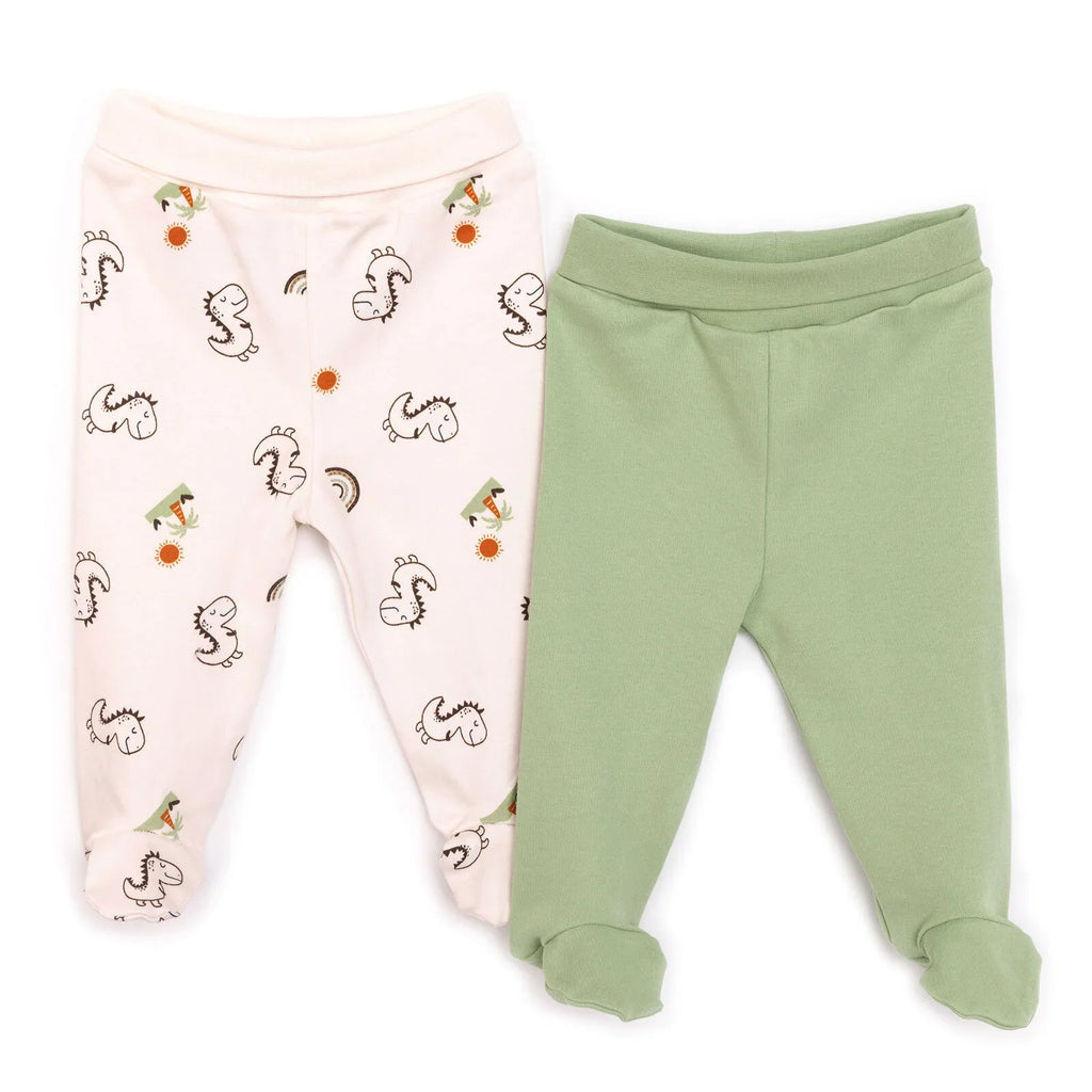 HelloBaby 2 Pack Footed Interlock Baby Bottoms (Newborn to 9 Months)