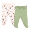 HelloBaby 2 Pack Footed Interlock Baby Bottoms (Newborn to 9 Months)