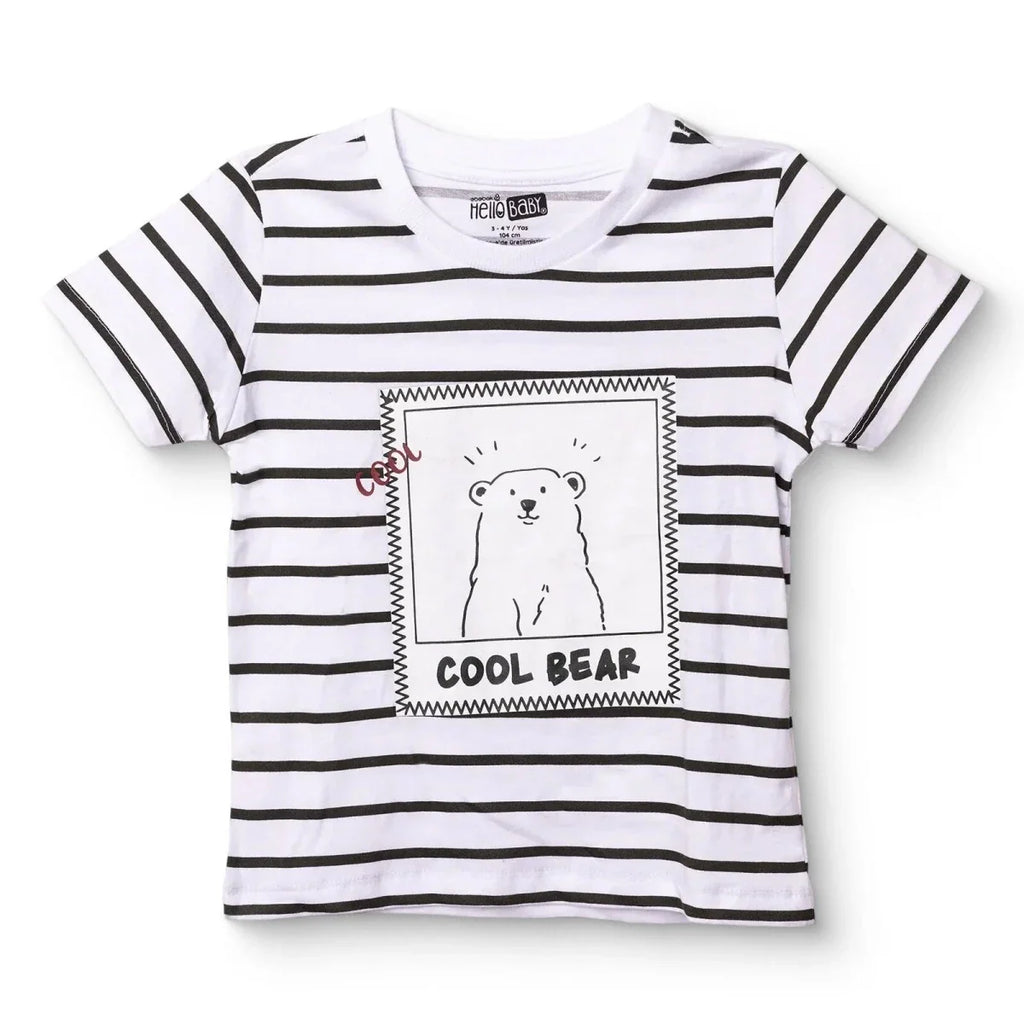HelloBaby Short Sleeve Jersey Baby T-Shirt (3-6 Months to 3-4 Years) - Ecru