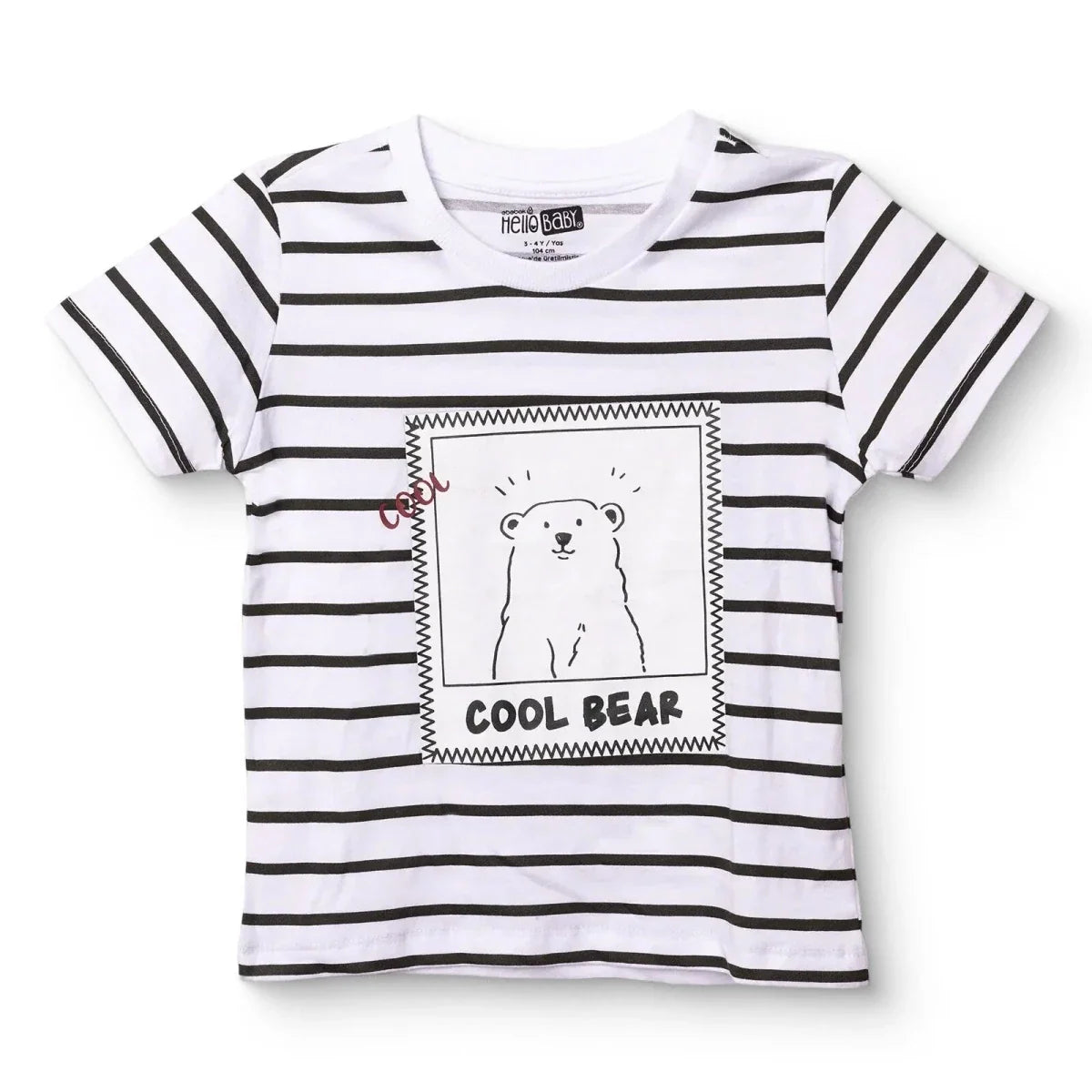HelloBaby Short Sleeve Jersey Baby T-Shirt (3-6 Months to 3-4 Years) - Ecru