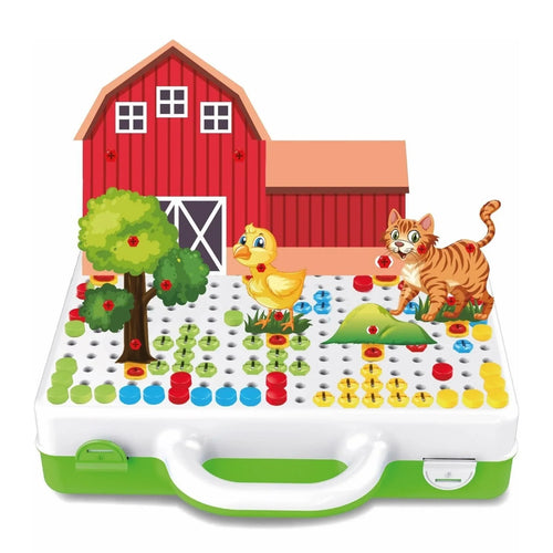 3D Stem Puzzle Toolbox with Driller - Farm Animals
