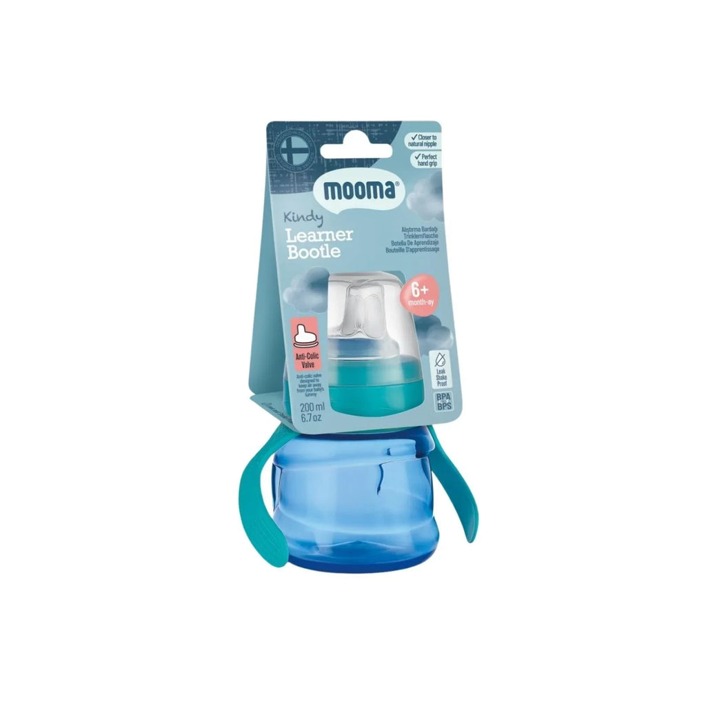 Mooma Kindy Learner Bottle 200ml - Aqua Blue