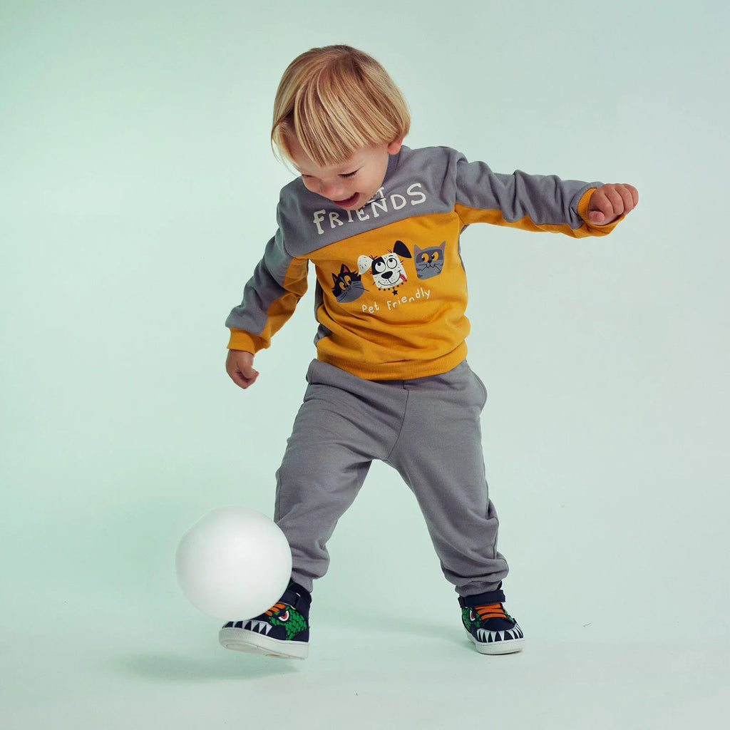 HelloBaby "Best Friends" Slogan Brushed Baby Sweatshirt & Joggers Set (3-6 Months to 4-5 Years)