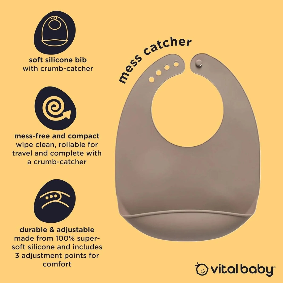 Vital Baby Nourish Mess Catcher - Natural Stone
