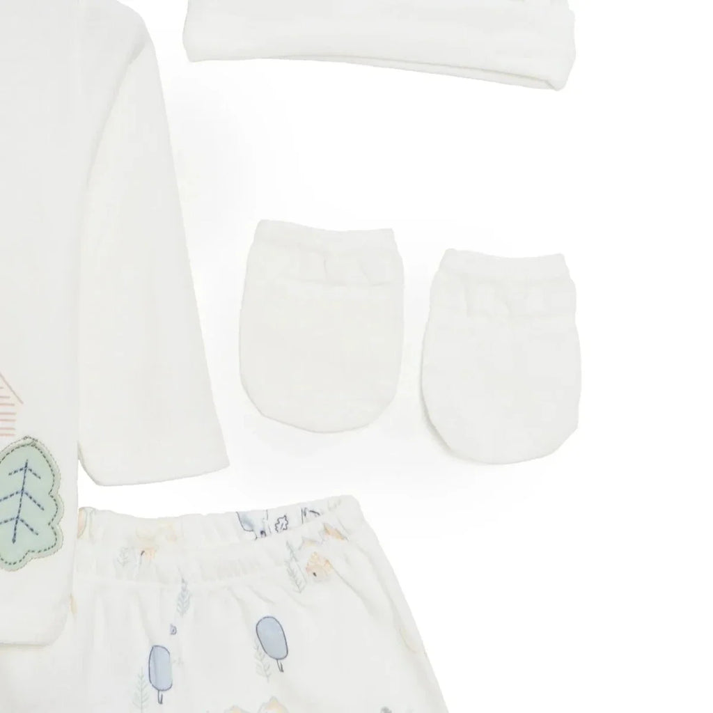 Aziz Bebe 5 Piece Happy Little Bear Print Envelope Neck Baby Hospital Bag Set (Newborn)