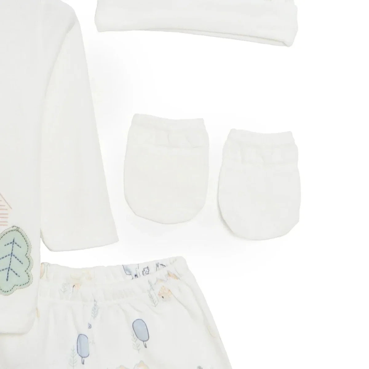 Aziz Bebe 5 Piece Happy Little Bear Print Envelope Neck Baby Hospital Bag Set (Newborn)