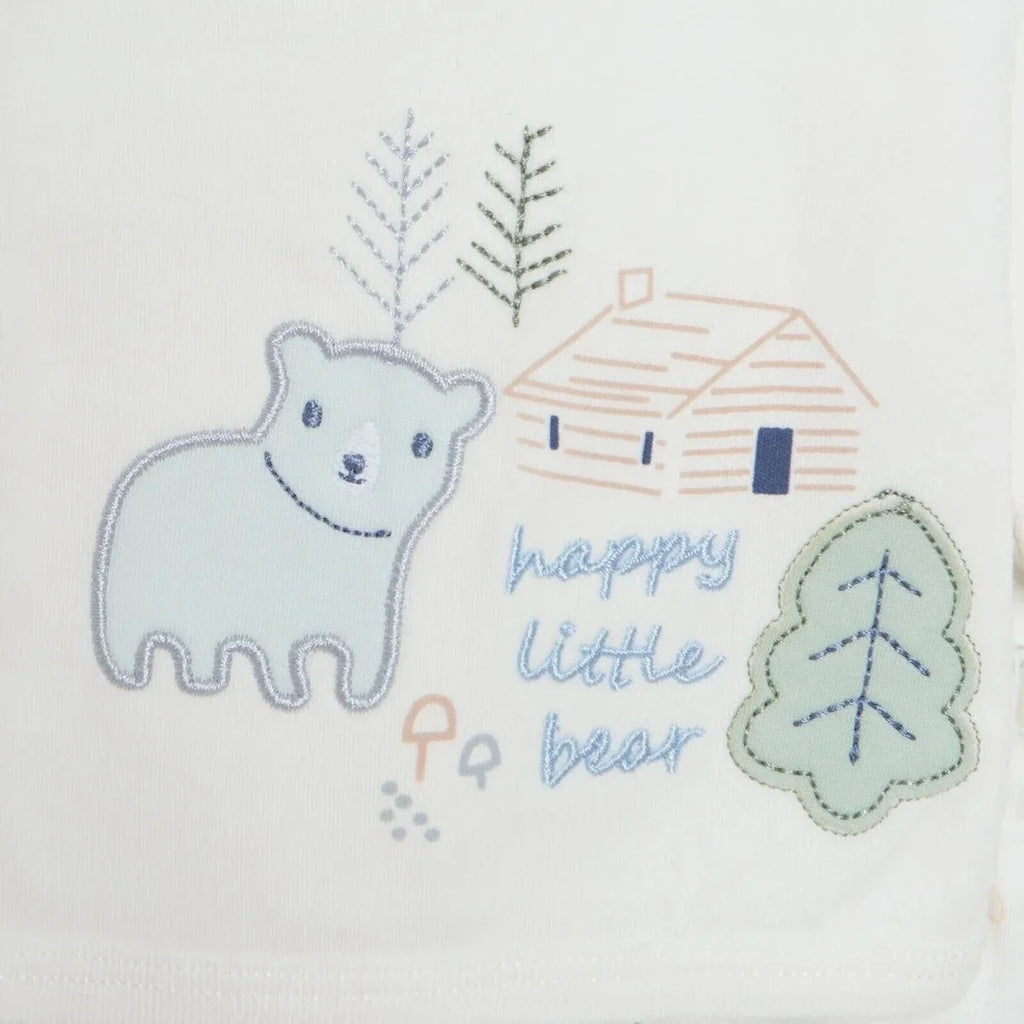 Aziz Bebe 5 Piece Happy Little Bear Print Envelope Neck Baby Hospital Bag Set (Newborn)