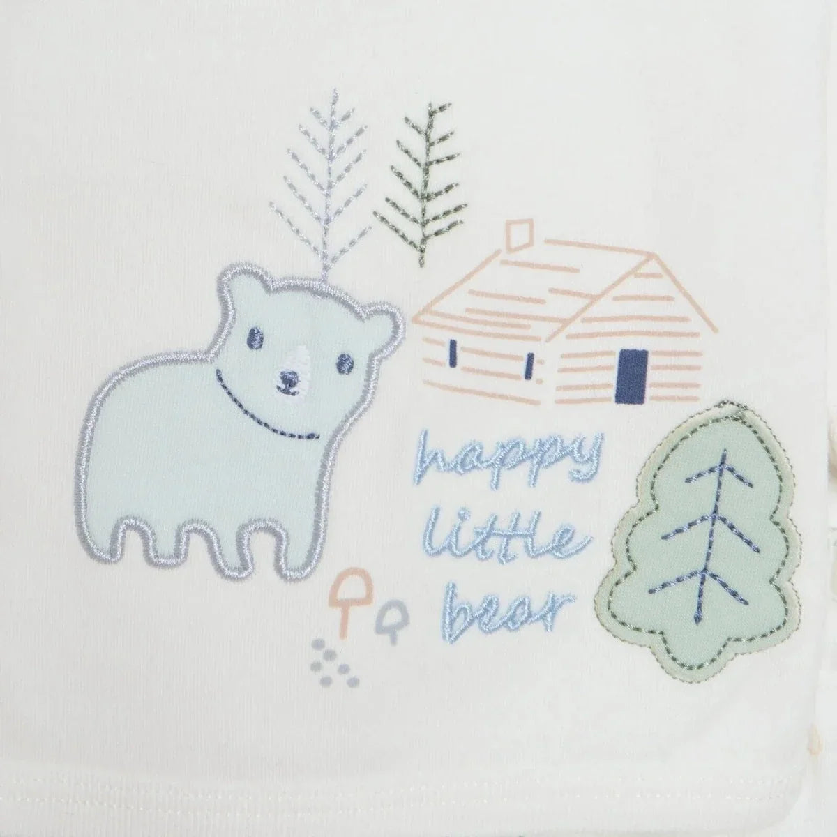 Aziz Bebe 5 Piece Happy Little Bear Print Envelope Neck Baby Hospital Bag Set (Newborn)