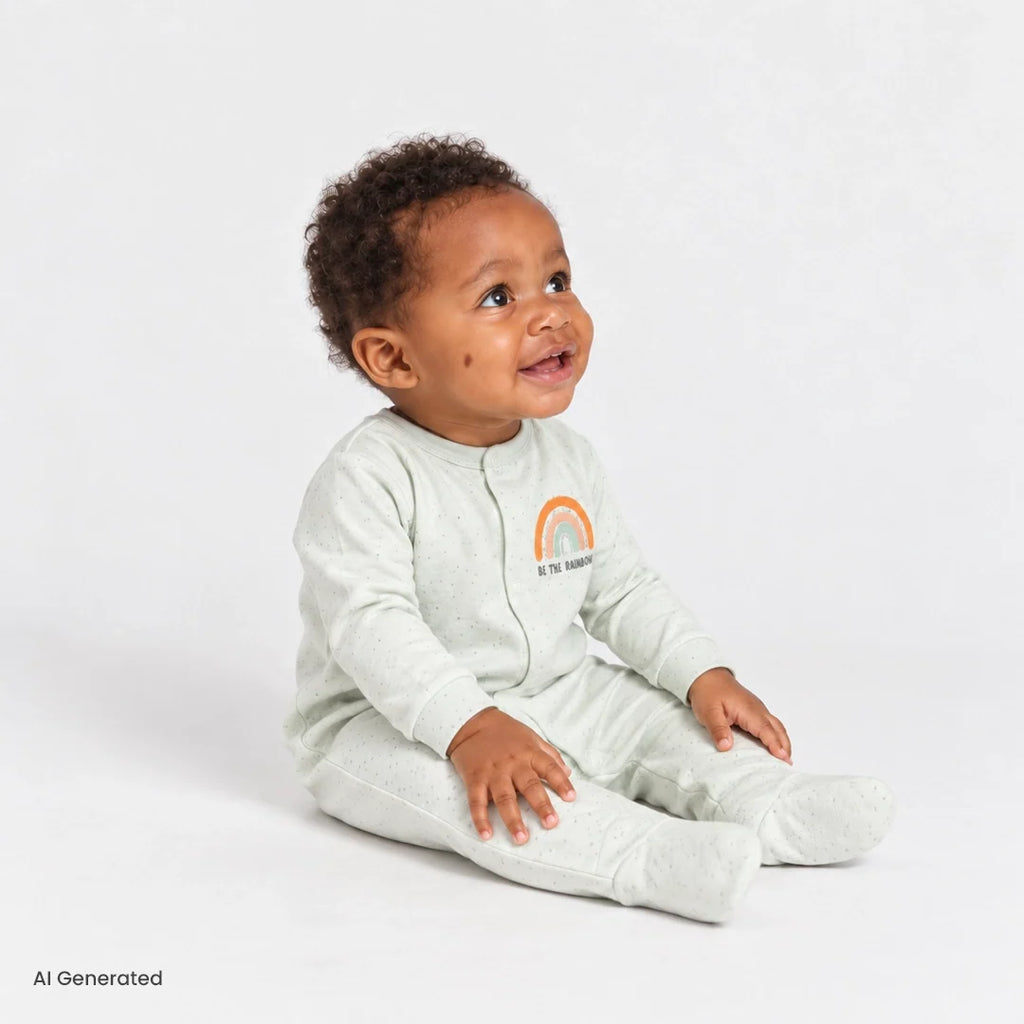 Little Life Long Sleeve Baby Sleepsuit with Feet (Newborn to 9 Months)