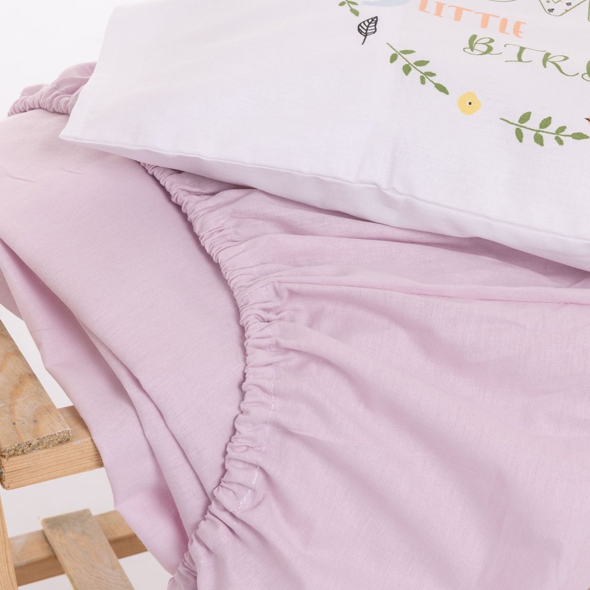Little Dreams Little Bird Print Cot Sheet Set (70 x 120 cm)