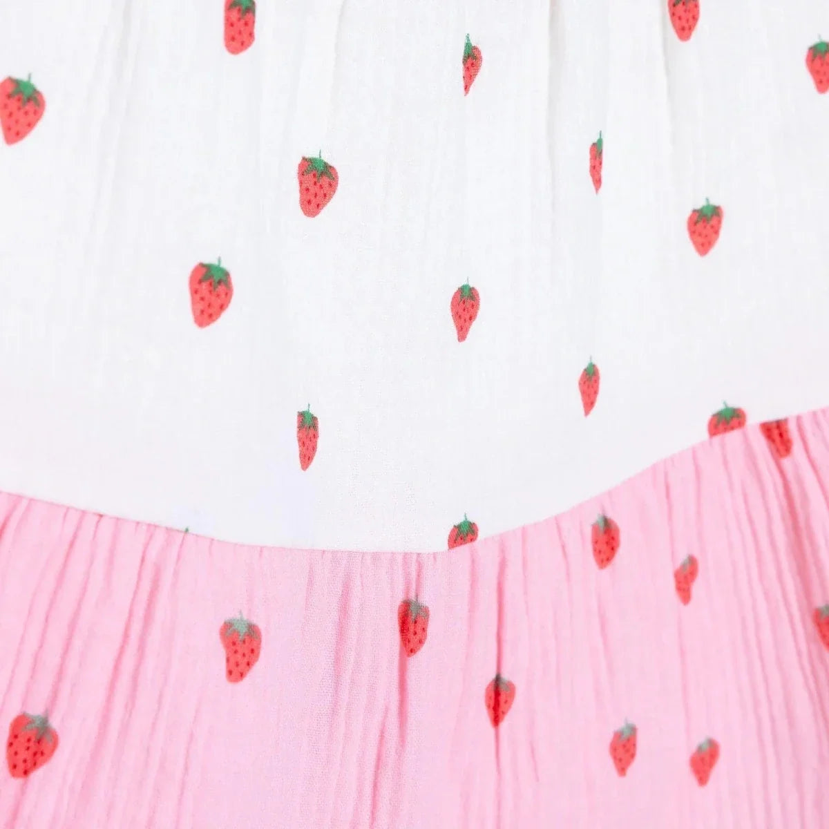 HelloBaby Strawberry Print Crew Neck Short Sleeve Baby Dress (6-9 Months to 4-5 Years) - Pink Printed