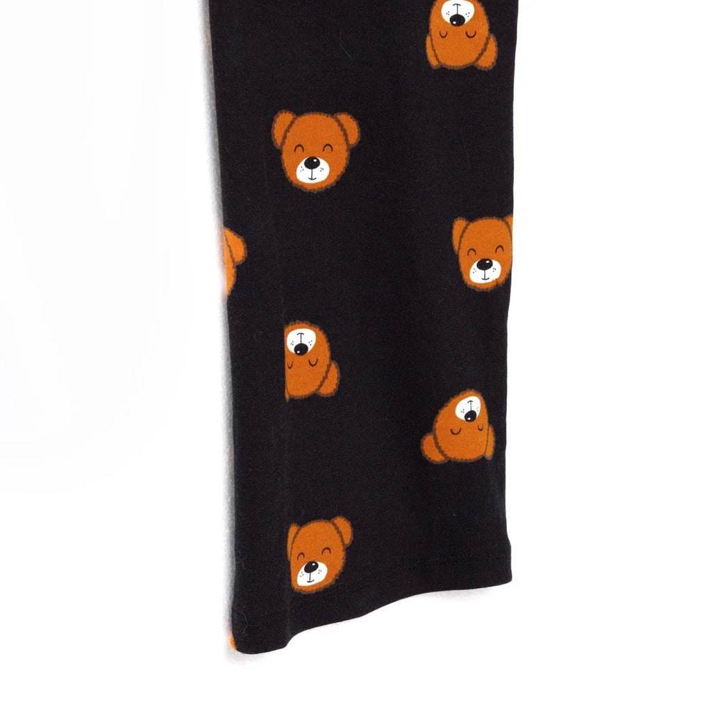 Baby Mom Bear Print Long Sleeve Women's Maternity Pyjama Set (S to 2XL) - Black