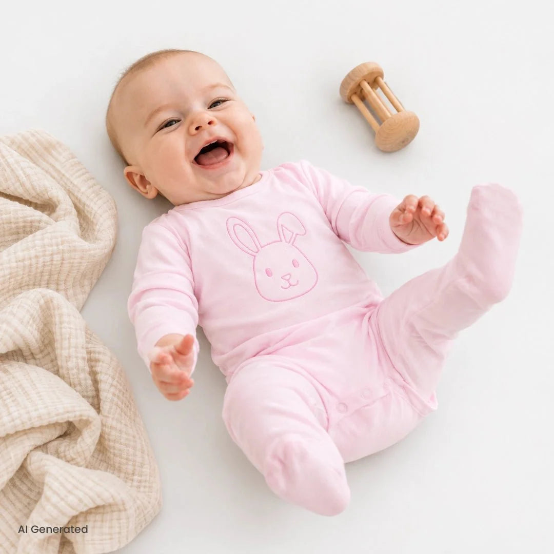 HelloBaby Velour Long Sleeve Baby Sleepsuit with Feet (Newborn to 9 Months)