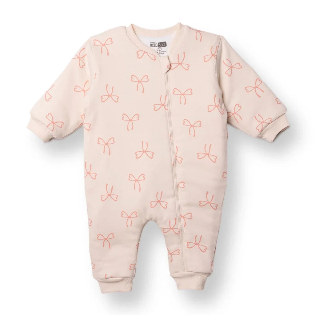 HelloBaby Bow Print 2.5 Tog Long Sleeve Baby Sleep Bag with Legs (9 Months to 5 Years) - Salmon