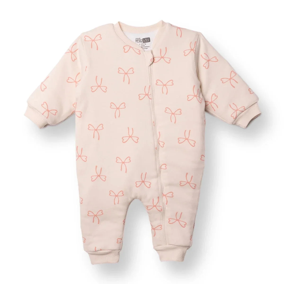 HelloBaby Bow Print 2.5 Tog Long Sleeve Baby Sleep Bag with Legs (9 Months to 5 Years) - Salmon